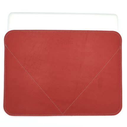 husa laptop macbook 13 piele rosie