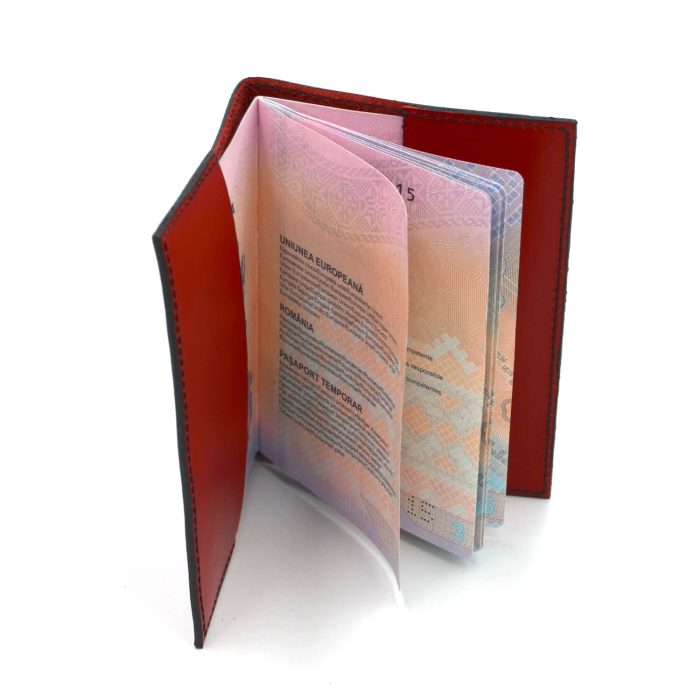 husa pasaport piele rosie coperti pasaport
