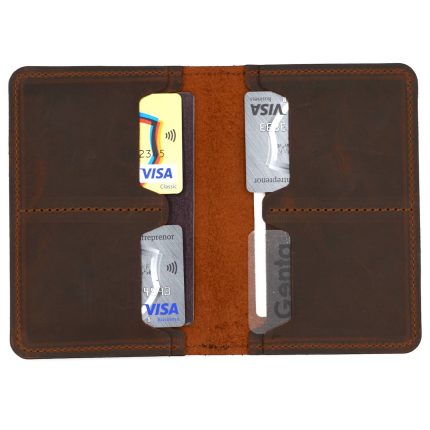 portofel pasaport piele vintage maro carduri3