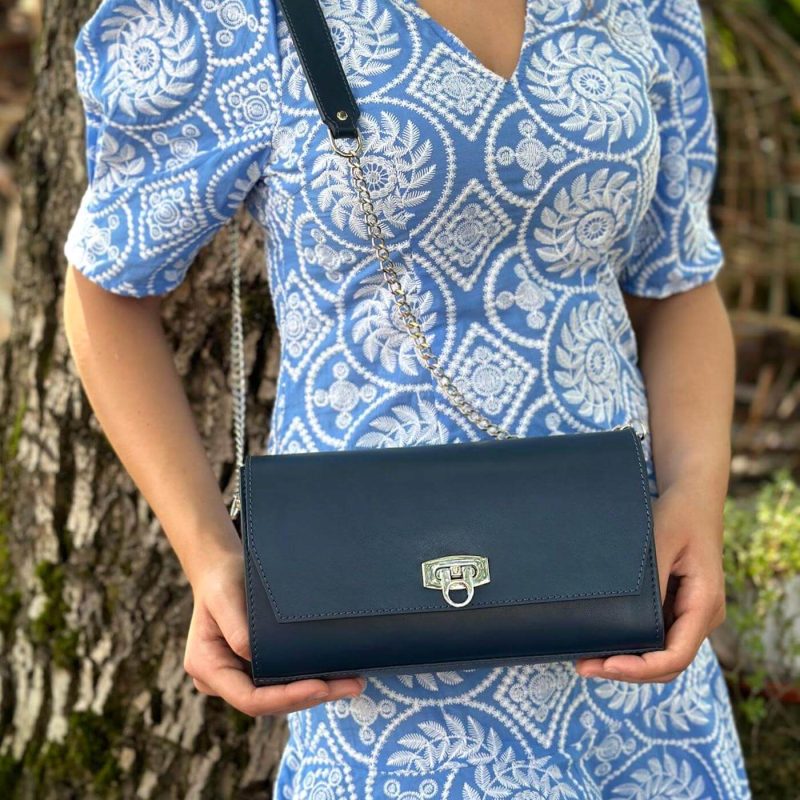 geanta dama umar piele navi bleumarin