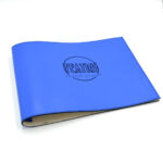 meniu restaurant piele personalizat logo albastru