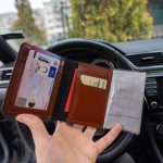 portofel auto din piele naturala maro coniac talon romanesc