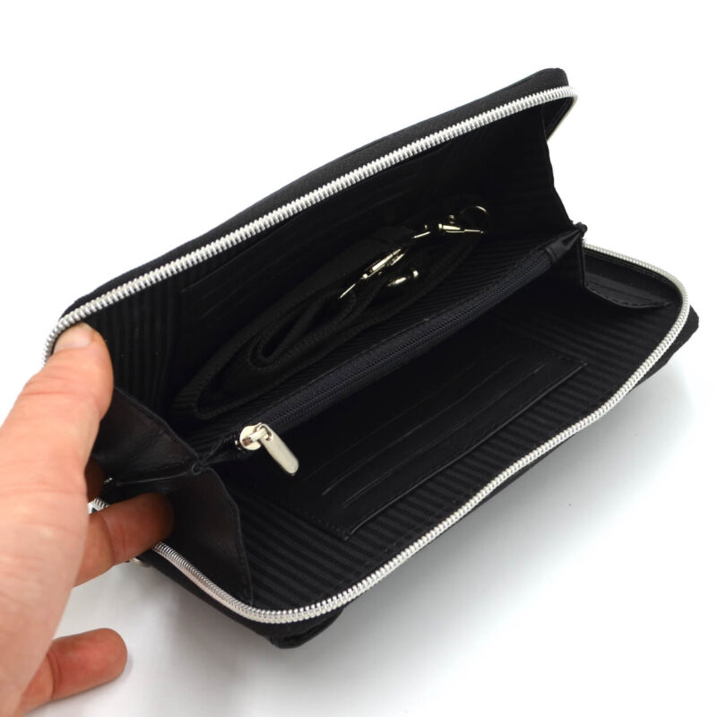 geanta telefon carduri umar piele neagra