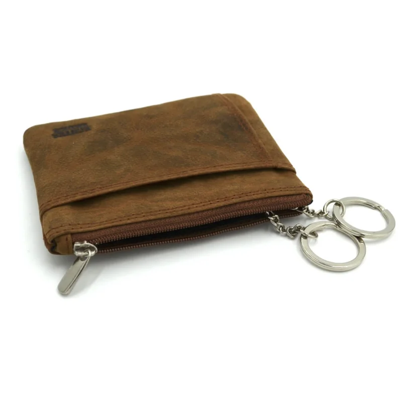 miniportofel carduri piele naturala maro crazy horse inele brelog