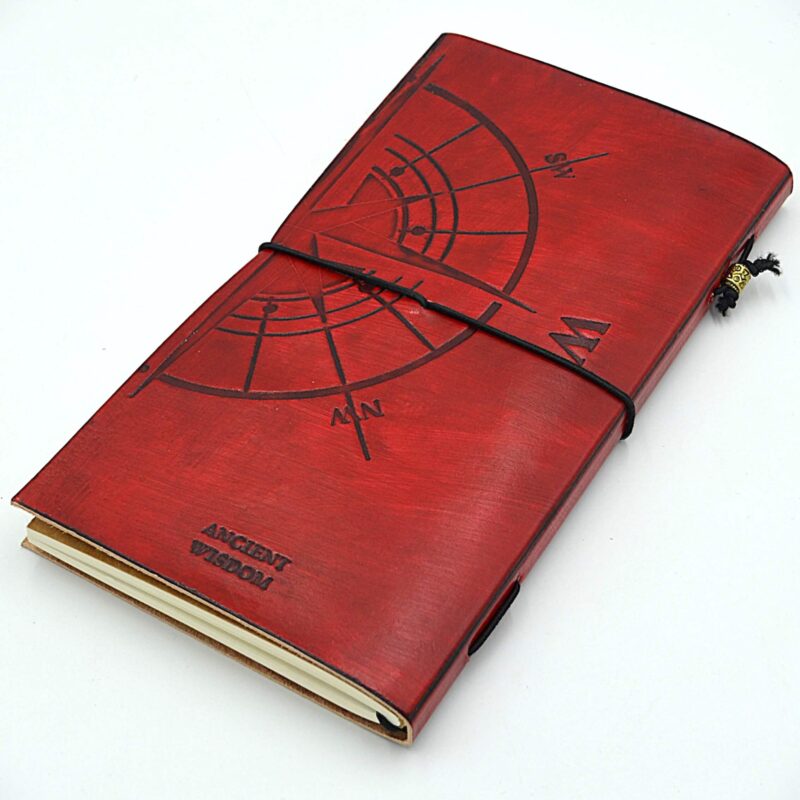 cadou agenda retro piele tabacita personalizat maro jurnal calatorie