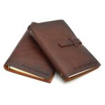 agenda piele maro inchis antichizat